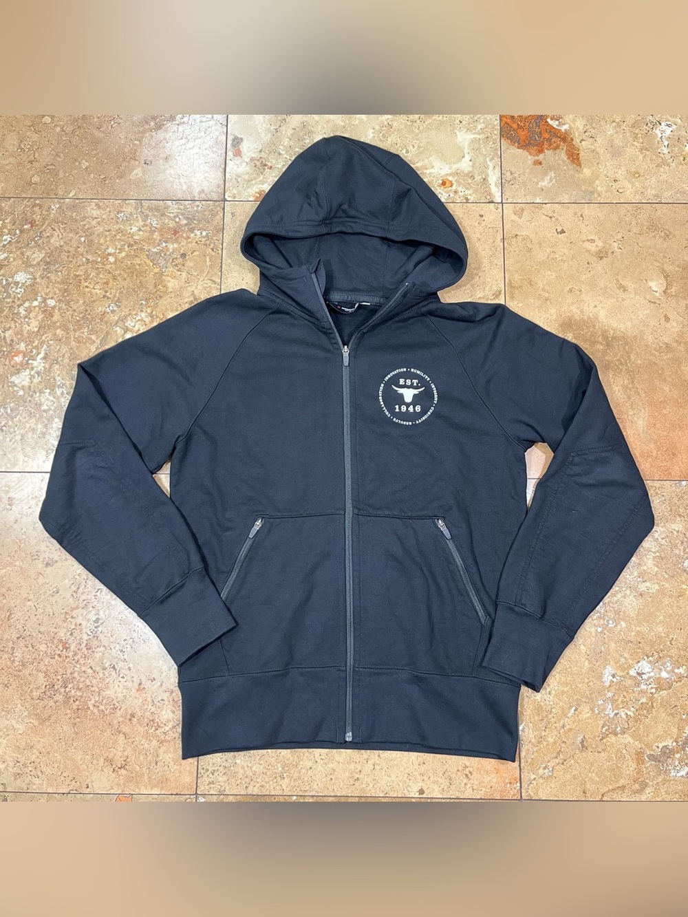 American Giant Mens Full Zip Heavyweight Hoodie Black Made In USA Medium